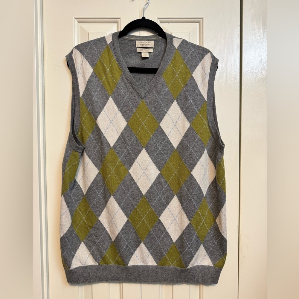 BR cashmere blend argyle sweater vest